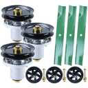 POSEAGLE 54 Inch Mower Deck Rebuild Kit for Hustler Raptor Flip-Up, Raptor SD 935833 936476 935833 Includes 3 Pack 601804 Spindle Assembly with 604664 Pulley 788166 Wheel 601124 Blade
