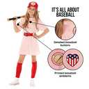 Morph Kids Baseball Costume Girls Peach Pink Baseball League Costume Outfit Halloween Costume For Girls 12-14 years (7-9 Years)
