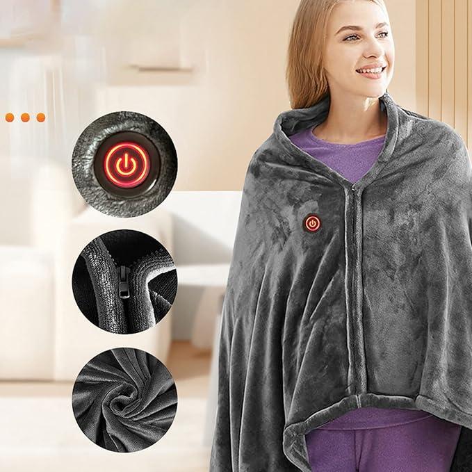 USB Heated Shawl,Electric Heating Blanket,USB Heated Throw 3 Heating Levels,Softnees Heating Blanket for Car Office Home Travel