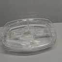 LIMOEASY Chilled Veggie Tray, 15 Inch Clear Party Platter with 4 Compartments, Ice Serving Bowl with Lid, Cold Food Buffet Server for Fruit, Vegetable, Appetizer, Shrimp