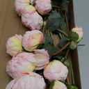 Pink Peonies Artificial Flowers 2 Bouquets Vintage Peonies 18pcs Pink Peonies with Single Long Stems Silk Flowers for Wedding Decoration Bride Bouquet Flowers Crafts Floral Arrangement (Pink)