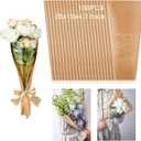 Acrux7 100PCS Flower Bouquet Sleeve, 25.2x11.8x4.7 Inch Brown Kraft Flower Sleeves for Bouquets, Rose Flower Bags for Bouquets Floral Wrapping Paper for Wedding, Graduation, Florist Supplies
