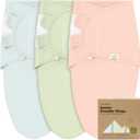 KeaBabies 3-Pack Organic Baby Swaddle Sleep Sacks - Newborn Swaddle Sack, Ergonomic Baby Swaddles 0-3 Months (Mellow)