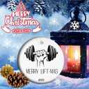 Weightlifting Ornament for Weightlifter, Merry Liftmas Weight Ornament, Gift Ideas for Gym Buddy Friend Fitness Bodybuilder (C10)
