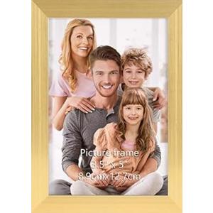 3.5x5 Gold Picture Frame Bulk, Multi Photo Frames 3.5 x 5 for Wall Hanging or Tabletop Display,