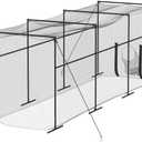 MR 40FT Batting Cage, Baseball Softball Hitting Cage Net and Frame, Heavy Duty Baseball Softball Training Equipment, Framed Batting Cage Complete Package for Hitting and Pitching Practice, Black