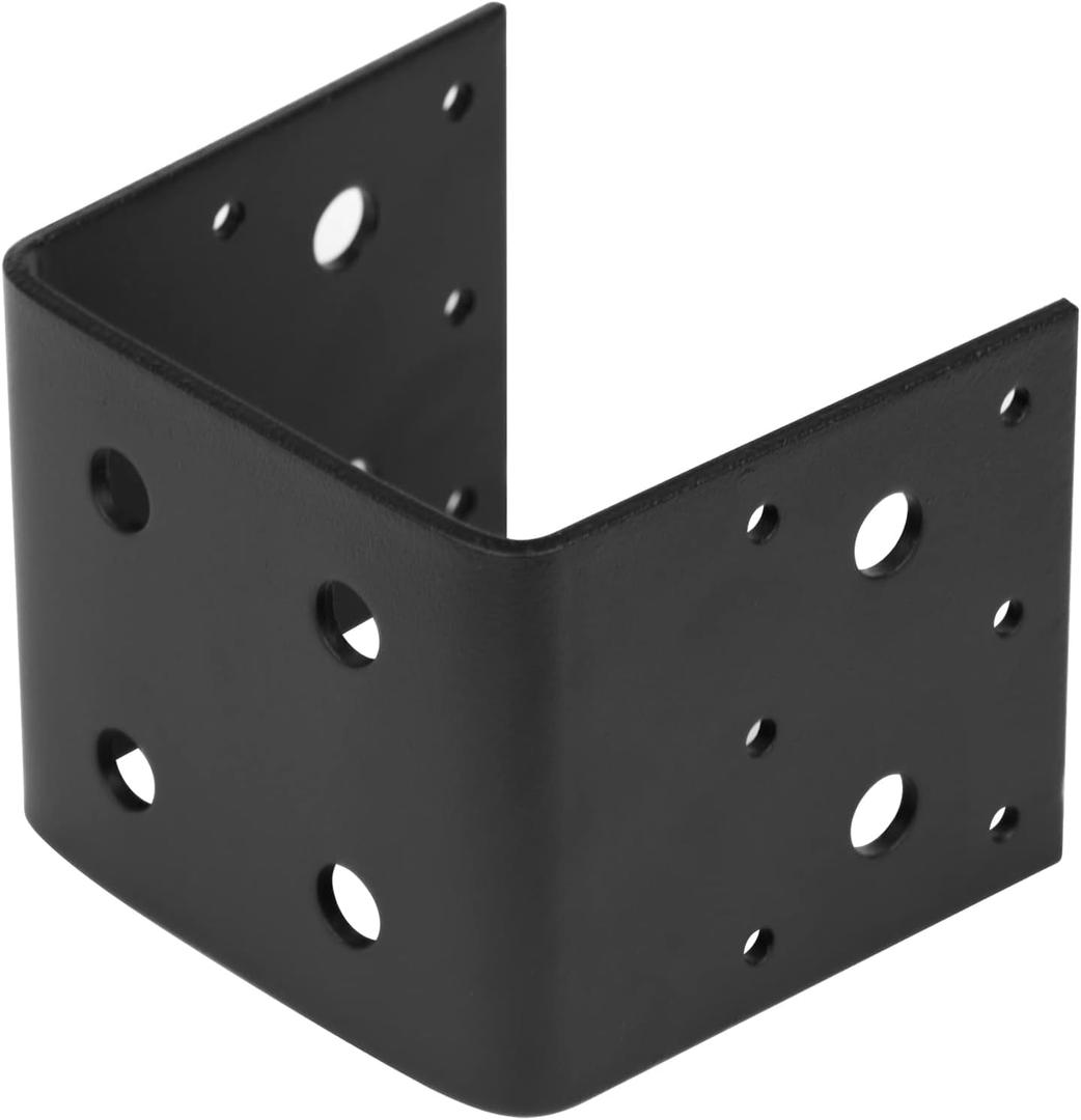 4 PCS 4x4 Post Base Bracket, 11 Gauge (1/8") Heavy Duty Half Post Base Joist Hanger for 4"x4" Wood Posts, Carbon Steel, Inner Size 3.5", Deck Framing Support Connector for Pergola Gazebo Outdoor