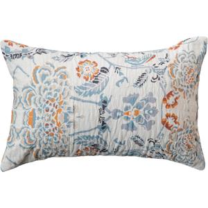 Creative Co-Op Floral Cotton Lumbar Pillow, Multicolor