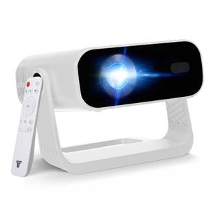 Projector Mini Smart, with Wifi and Bluetooth, 220 ANSI 1080P HD, Built-in Apps, Portable Outdoor Bedroom Movie Projector, for Phone, Android TV, Auto Zoom Keystone, 360 Rotatable Stand Proyector
