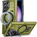 FNDMIL for Samsung Galaxy S22 Ultra/S23 Ultra Case with MagSafe [Built-in Camera Stand][Military-Grade Shockproof][Dual Layer Protection] Heavy Duty for S22 Ultra/S23 Ultra Phone Case,Olive Green
