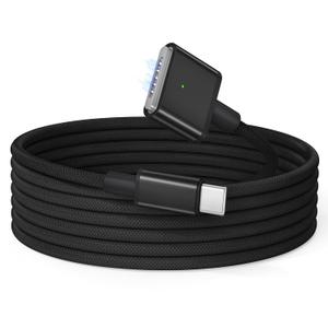 Basesailor USB C to Magnetic 3 Cable for MacBook Air Charger 6.6FT/2M,140W Type C to Mag Safe 3 Fast Charging Cord for MacBook Air (15"/13" M5,M4,M3,M2),Pro (16"/14" M5 Max 2026,2025,2024,2023,2021)