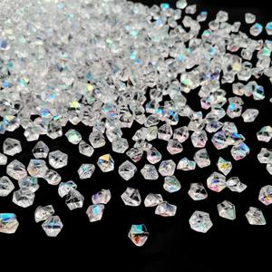 Iridescent Vase Filler, 1400 PCS 6 * 9 mm Acrylic Ice Cubes Acrylic Gem Plastic Diamonds Acrylic Table Centerpiece