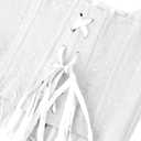 Remidoo Corset Tops for Women Strapless Lace Up Overbust Corset Bustier Sexy Night Out Crop Tank Top White Small