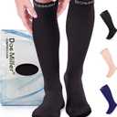 Doc Miller Compression Socks for Women and Men - 15-20mmHg - Graduated Compression Socks for Improved Circulation, Varicose Veins and Shin Splints (3X-Large, Black)