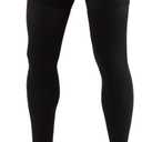 Truform Compression Socks, 20-30 mmHg, Men's Dress Socks, Thigh High Over Knee Length, Black, Large (Large (1 Pair))