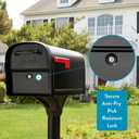 Architectural Mailboxes 6300B-10 Oasis 360 Locking Parcel Mailbox, Extra Large, Black, 6300B-10