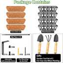 LCHUANG 4 Pack 24 Inch Deck Balcony Railing Planter Window Boxes with Coconut Coir Liner, Fence Metal Hanging Flower Planter Basket for Outdoor Lawn
