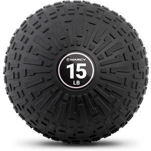 Marcy Slam Ball, 1050 lbs Dead Weight, Non-Bounce, Sand-Filled Medicine Ball with Durable PVC Shell & Textured Grip for Slams, Tosses, Core & Full Body Training, 15 lb