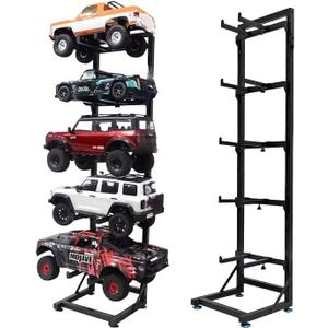 RC Car Stand, Adjustable Display & Storage - 5-Layer for Large 1/10+ RC Cars/Trucks, 3-Layer for 1/16- Small Models, Heavy-Duty High Capacity (5-Layer)