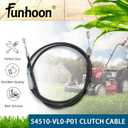 Funhoon Clutch Cable 54510-VL0-P01 68 INCH for Honda HRR216K8(VKAA, VYAA) HRR216K9(VKAA, VLAA, VYAA) Walk-Behind Lawn Mowers