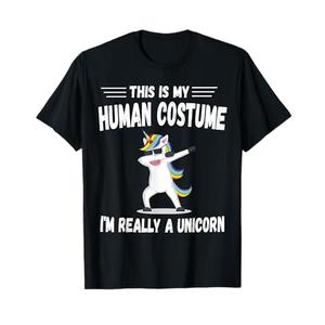 This is My Human Costume I'm Really A Unicorn Cute T-Shirt Medium, Black 