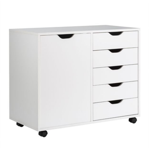 5-Drawer Mobile Side Cabinet with Wheels