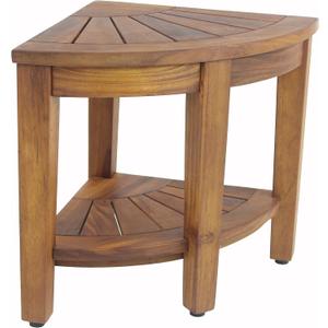 AquaTeak The Original 15.5" Kai Corner Teak Shower Bench with Shelf