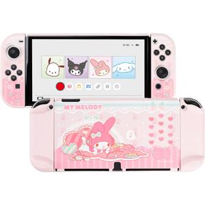 Switch Protective Case for Switch OLED, Kawaii Cartoon Slim Cover Case,Hard PC Protective Shell Compatible with Switch OLED Console