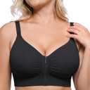 SHAPELLX Bras for Women Front Closure Wireless Everyday Bra Full Coverage Push Up Comfortable Bralettes with Zipper, Small