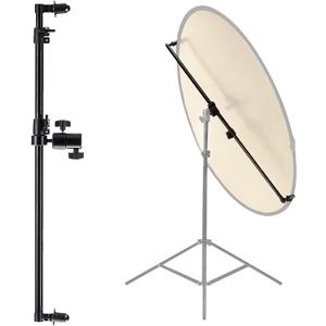 Extendable Reflector Holder Arm with 78.7"/2m Tripod Light Stand, Photo Telescopic 25.5" to 47.2" Boom Arm 360 Swivel Reflector Bracket for Product Portrait Studio Outdoor Photography