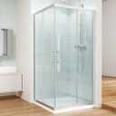 ENSO SENKA Corner Shower Enclosure 36" D X 36" W X72" H Shower Stall for Walk in Shower, 1/4" Thick Clear SGCC Tempered Glass Sliding Shower Door, Brushed Nickel (Shower Base Not Included)