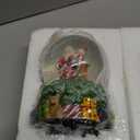 Christmas Snow Globe with Santa Claus and Cute Little Snowman Indoor-Musical Water Globe, Holiday Decoration for Tabletop Display for Family and Friends (3.94"L x 3.94"W x 3.94"H)