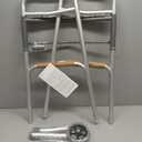 Medline Lightweight Two Button Folding Walker with 5" Wheels, Aluminum Frame Supports up to 300 lbs