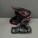 SPARK DOT Approved Youth Motocross Helmet Kids Dirt Bike Helmets - Full Face, Lightweight & Breathable for Off-Road E-Bike BMX MX ATV (with Gloves Goggles Mask) 4Pcs Set, Black Pink, Medium (57-58cm)