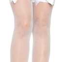 Leg Avenue womens Lace Top Fishnet Thigh High Stockings With Bows (One Size, White)