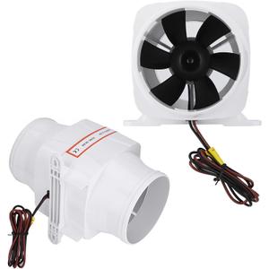GOTOTOP Ventilation Fan 4In In Line Marine Bilge Air Blower Mute Strong Ventilation Fan for Yacht 12V 4in