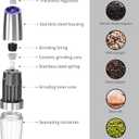 Gravity Electric Salt and Pepper Grinder Set, Adjustable Coarseness, Automatic Shakers Mill Grinder with LED Light, Upgraded Larger Capacity, One Hand Operated (Sliver 2 Pack)