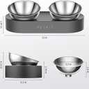 PETKIT 304 Stainless Steel Elevated Cat Bowls&Dog Bowls,Raised Cat Food and Water Bowl Set, Non-Slip, Anti Vomiting 15Tilted Cat Small Animal Plate