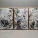 Large Framed Canvas Wall Art - Natural Float Framed Tropic Leaf Pictures Wall Art Prints for Living Room Decor Green Plants Artwork for Bedroom Kitchen Home Office Decoration 72" X 36" Set of 3 (Sage)