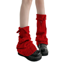 SherryDC Womens Y2k Knit Leg Warmers Harajuku Japanese Long Boot Socks Kawaii Lolita Winter Leg Cover