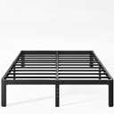 KERAMIK 12 Inch High King Size Bed Frame Metal, Platform King Bed Frame No Box Spring Needed with Round Edge, Easy Assembly, Heavy Duty, Black