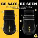 Hcpet Dog Boots, Dog Shoes for Large Dogs, Medium Dog Boots & Paw Protectors, Anti-Slip Dog Booties for Hot Pavement Winter Snow Hiking with Reflective Straps Black Size 2, Width 1.77 in