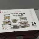 FineDine 24 Piece Premium Borosilicate Glass Meal Prep Containers Glass - Airtight Food Storage Containers with Lids, Hinged Locking Lid, BPA Free, For Meal Prep/Freezer/Oven (Grey)