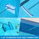 CKE Upgraded 16.5 Feet Thicken 1.3mm Blue Aluminum Telescoping Swimming Pool Pole,Adjustable 3 Piece Expandable Step-Up,Attach Connect Skimmer Net,Rakes,Brushes,Vacuum Head with Hoses, Universal 1.25"