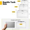 HELIME Reptile Polycarbonate Terrarium Kit 7 Piece Starter Habitat for Tarantula,Lizards,Frogs,Geckos,or Hermit Crabs,Tank with Escape-Proof Locking Lid,Light,Hygrometer,Hide,Tweezer,Bowl,Sprayer XL