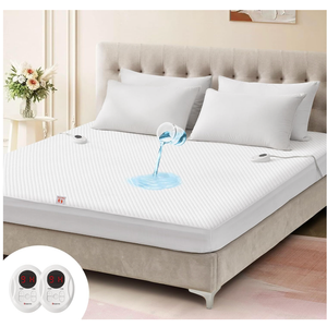 Bwarm Waterproof Heated Mattress Pad, ETL Certified Bed Warmer with Memory Function with 9 Heat Settings, 112 Hours Auto Off Deep Pocket, Machine Washable, White Twin XL