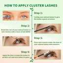 DIY Individual Lashes Clusters Kit,240pcs Lash Clusters Eyelash Extension Kit with Cluster Lash Glue and Lash Tweezer D Curl Lash Extension Kit False Eyelash Cluster Kit At Home(0.07D, 10-15mm)