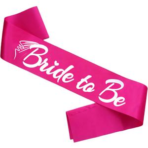 2 x Bride to Be Sash, Funny Bachelor Sashes for Future Bride Engagement Gift Idea Wedding Party Decorations Bachelorette Party Supplies, Hot Pink + Silver(Bride to Be)