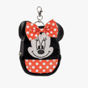 Disney Minnie Mouse Black and Red Mini Backpack Keychain, Black, White & Red, One Size, Modern