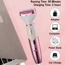 2 x 4 in 1 Bikini Body Trimmer for Women | Rechargeable & Waterproof | Grooming Kit with Body, Facial, Eyebrow and Nose Attachments | Precision Trimmer for Smooth, Painfree Hair Removal (Rosegoldwhite)